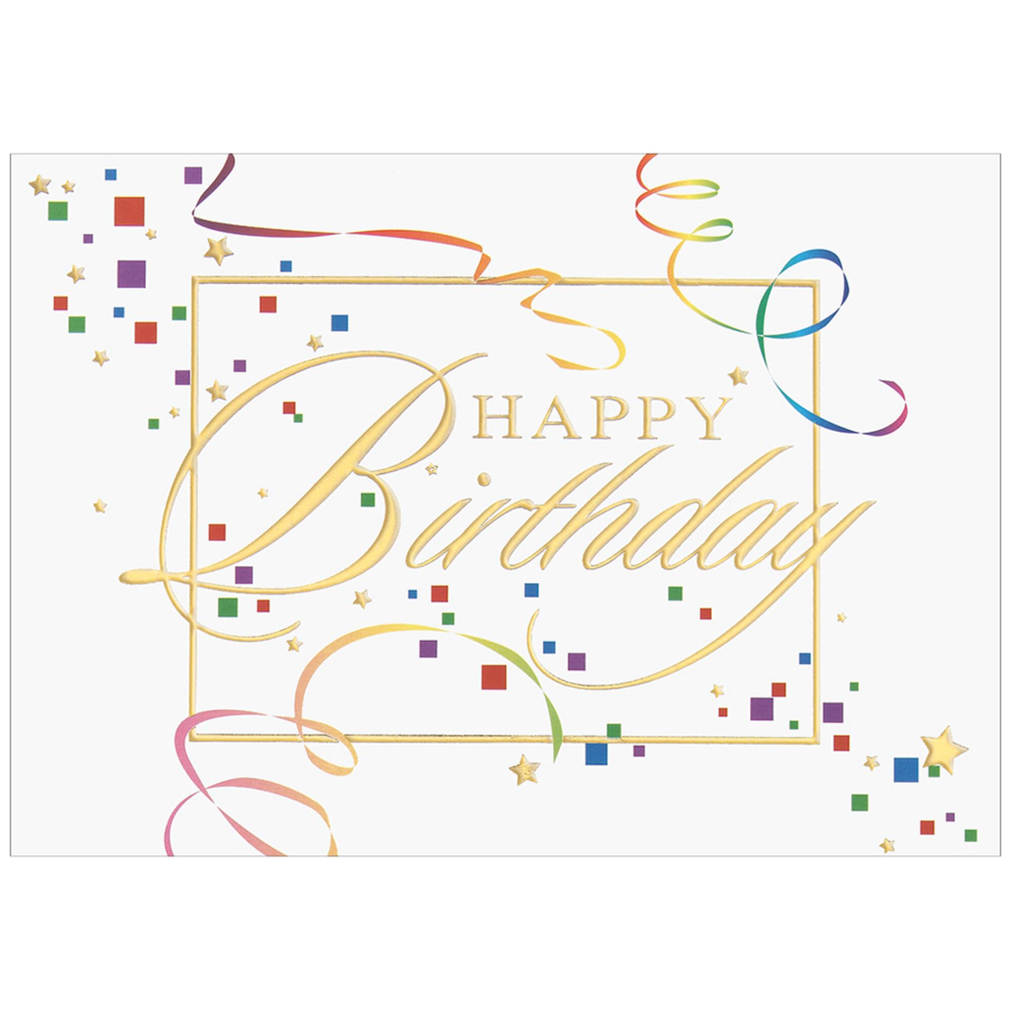 JAM Paper 5.625" x 7.875" Happy Birthday Squares Birthday Cards & Envelopes, 25ct.